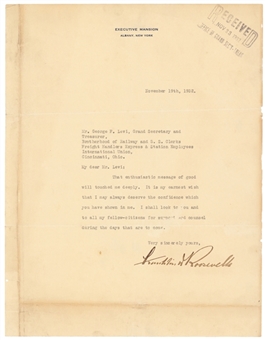 1932 President Franklin D. Roosevelt Signed Personal Letter (Beckett)
